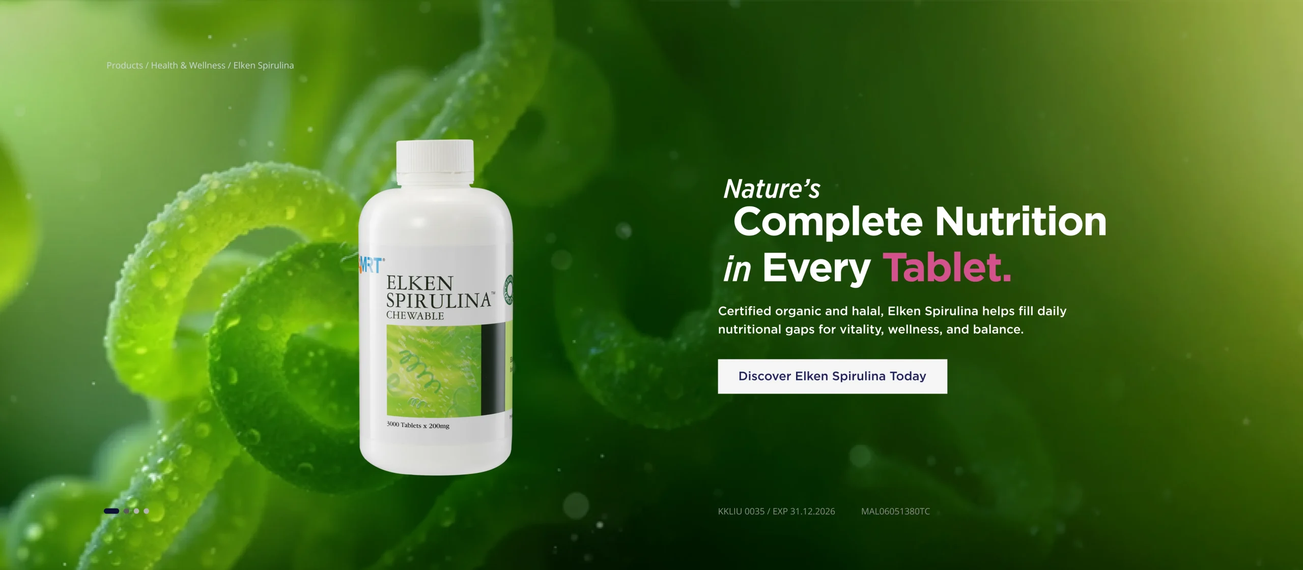 Abstract green organic background representing natural spirulina nutrition and wellness