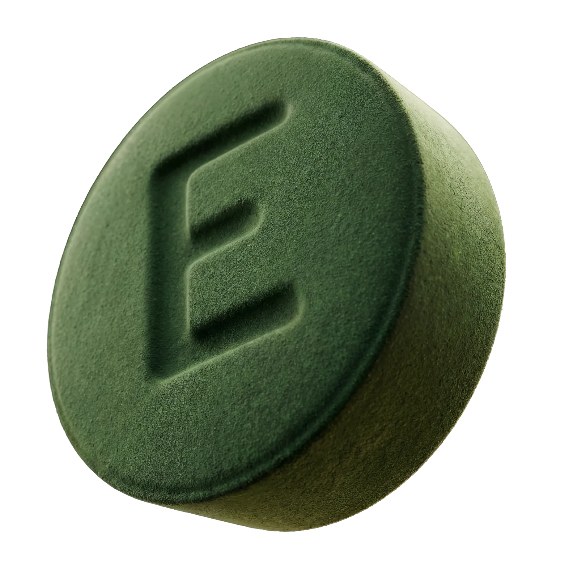 Close up view of Elken Spirulina tablet showing natural texture and composition
