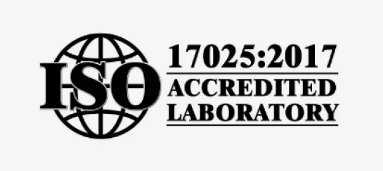 ISO 17025 accredited laboratory certification logo