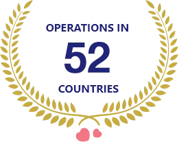 Operations presence across 52 countries recognition badge